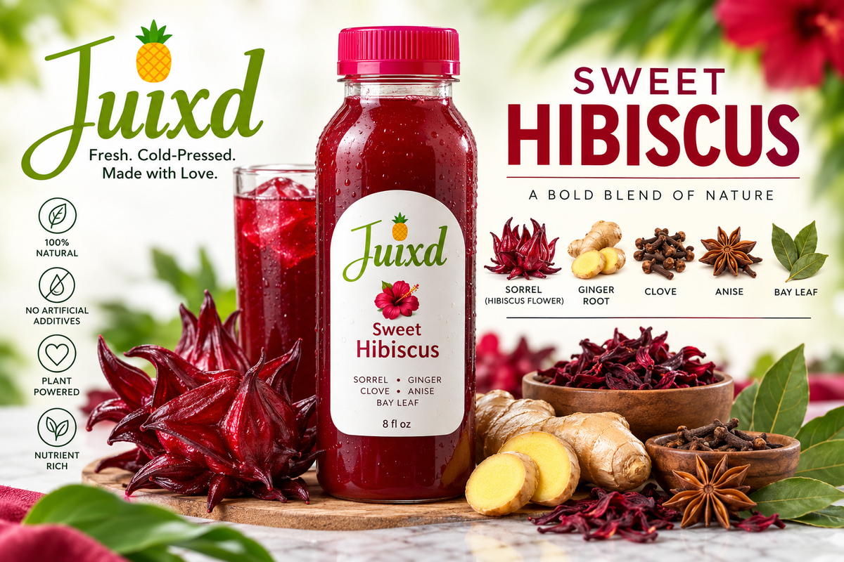 Juixd Sweet Hibiscus – Sorrel Hibiscus Drink | 8 fl oz